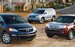 Сравнительный тест 2009 Honda Pilot, 2008 Mazda CX-9 и 2008 Toyota Highlander